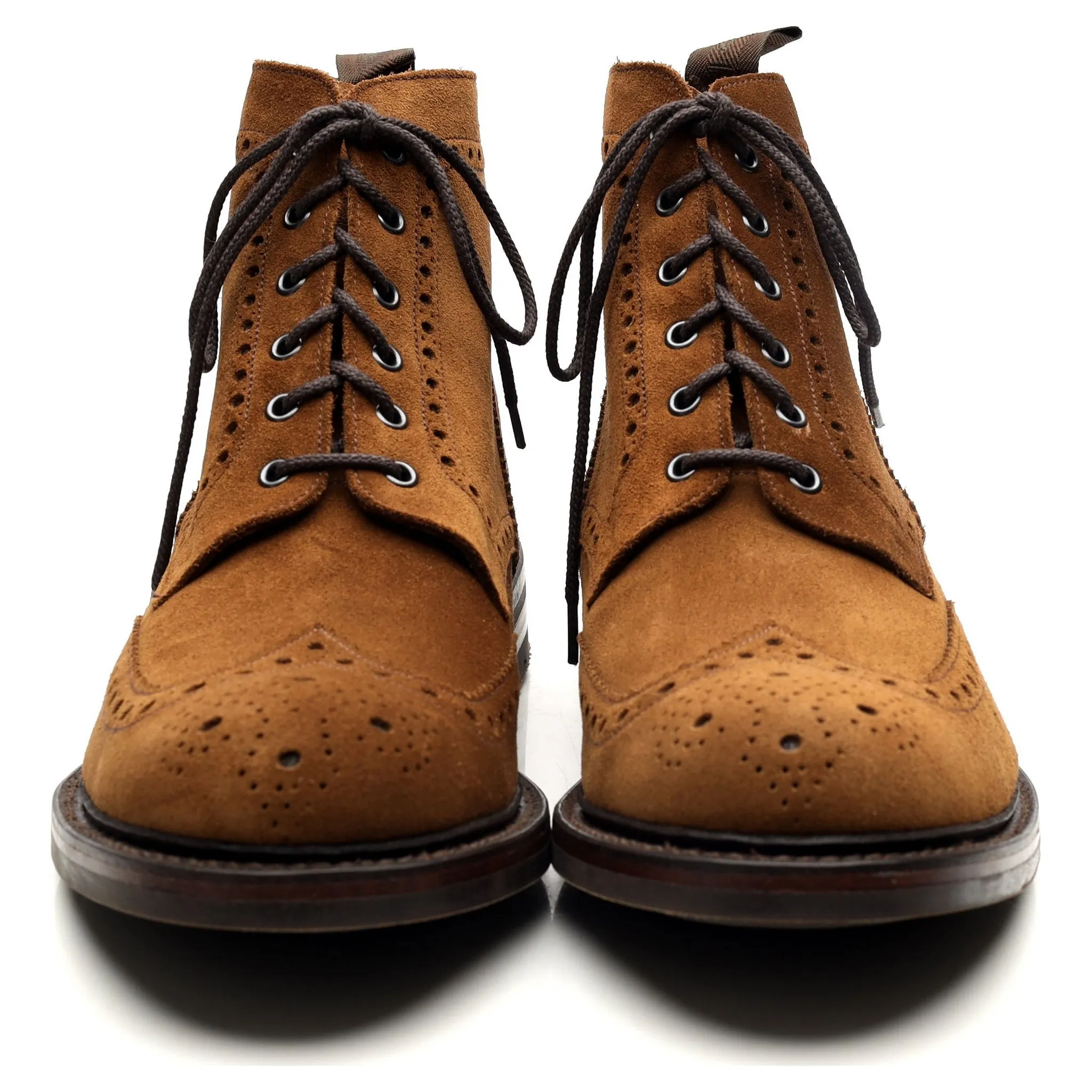 1880 'Bedale' Tan Brown Suede Brogue Boots UK 11 G