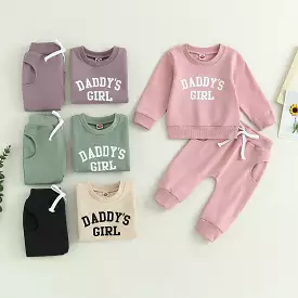 2 Pieces Set Baby Girls Boys Letters Tops And Solid Color Pants Wholesale 231130184