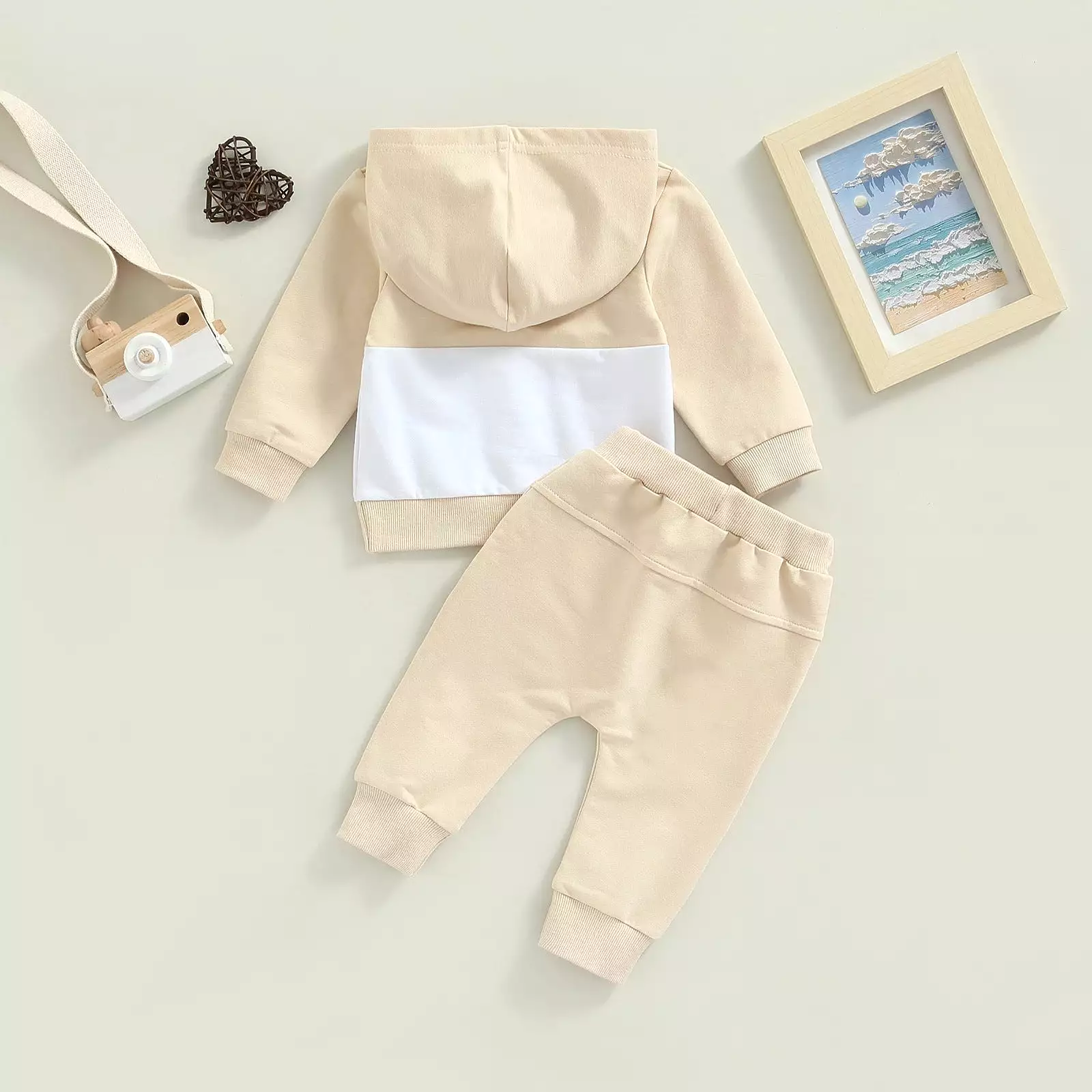 2 Pieces Set Baby Kid Boys Color-blocking Tops And Solid Color Pants Wholesale 231130293