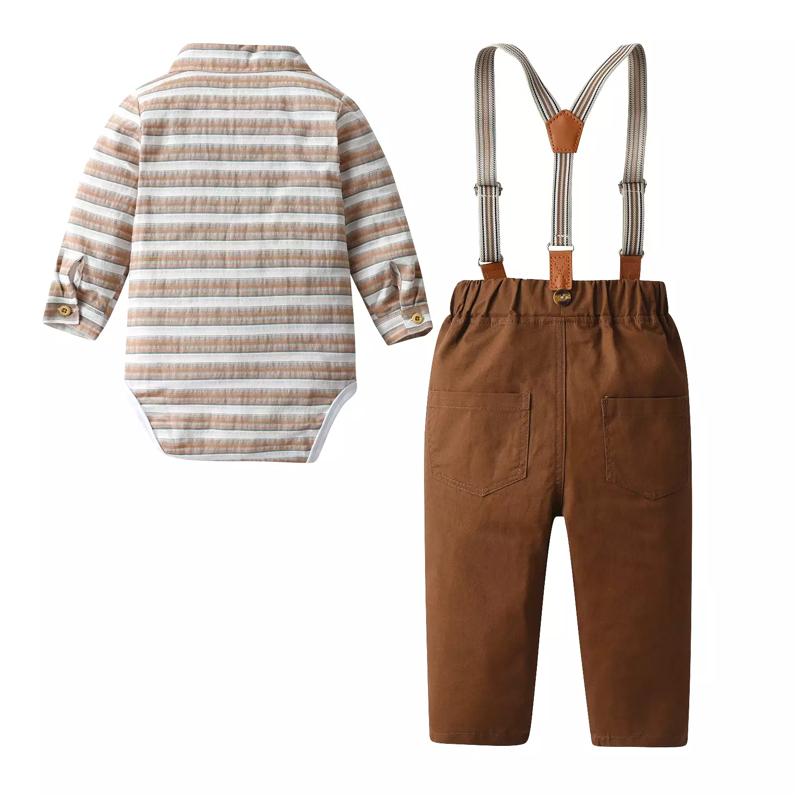 2 Pieces Set Baby Kid Boys Striped Rompers And Solid Color Pants Wholesale 23082867