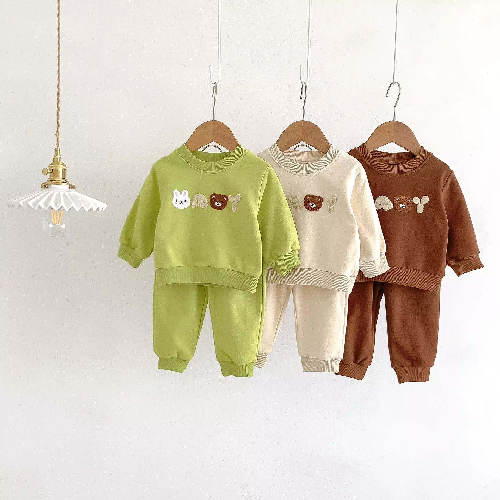 2 Pieces Set Baby Kid Girls Boys Cartoon Hoodies Sweatshirts And Solid Color Pants Wholesale 23101913