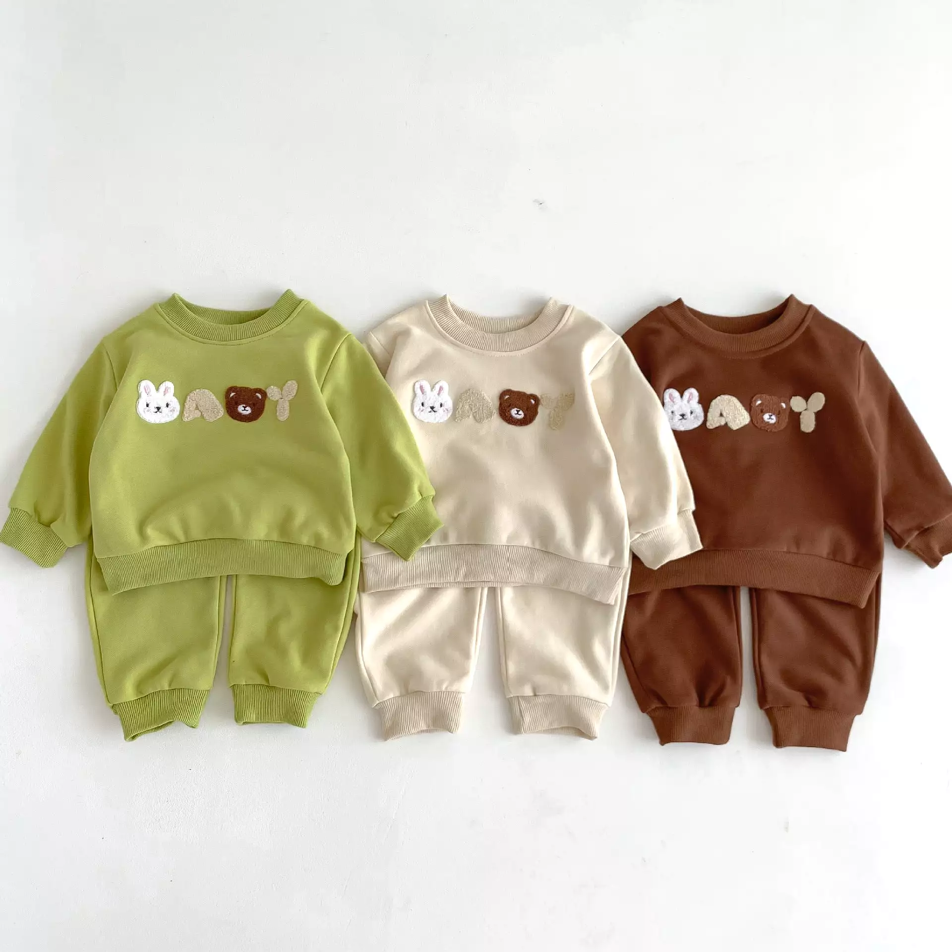 2 Pieces Set Baby Kid Girls Boys Cartoon Hoodies Sweatshirts And Solid Color Pants Wholesale 23101913