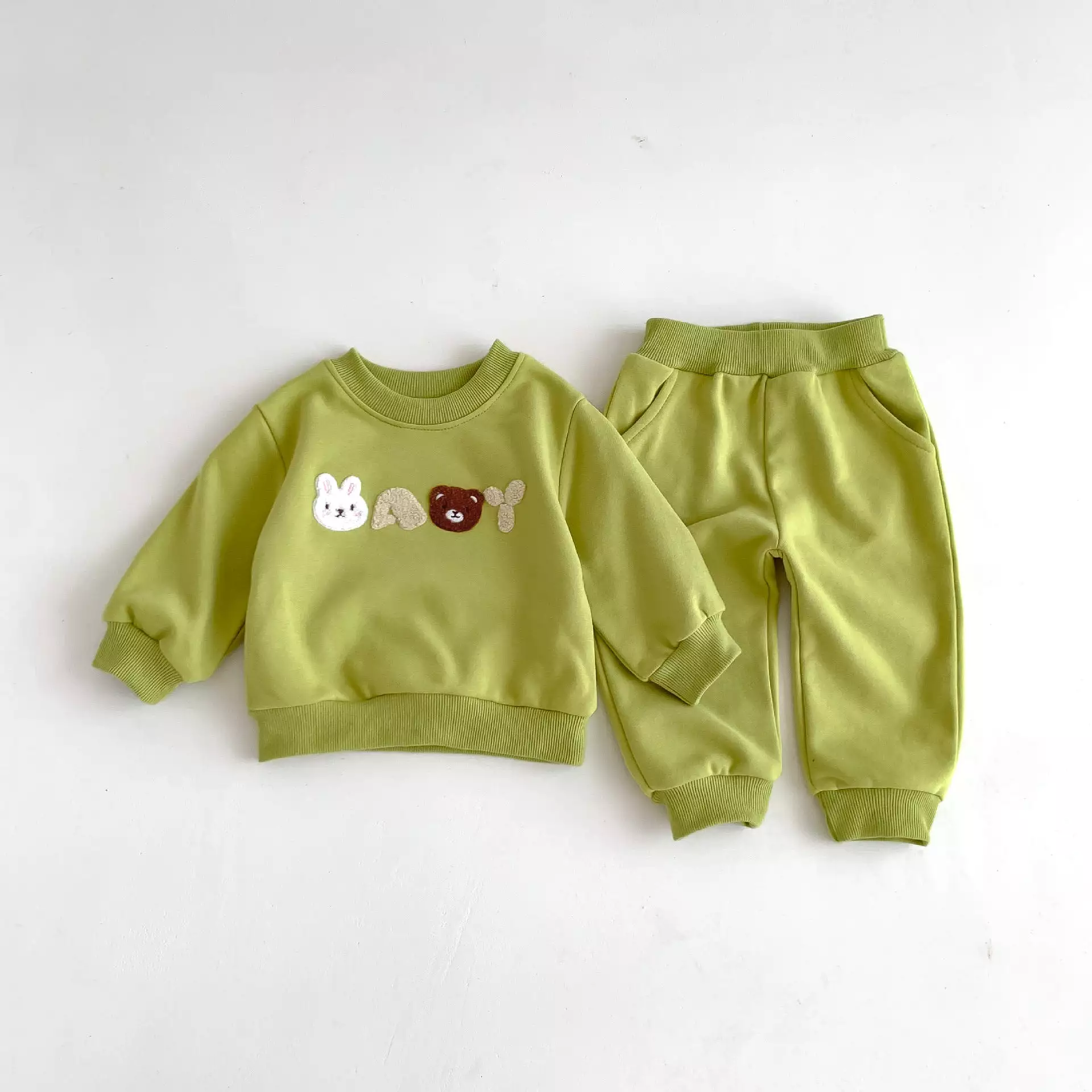 2 Pieces Set Baby Kid Girls Boys Cartoon Hoodies Sweatshirts And Solid Color Pants Wholesale 23101913