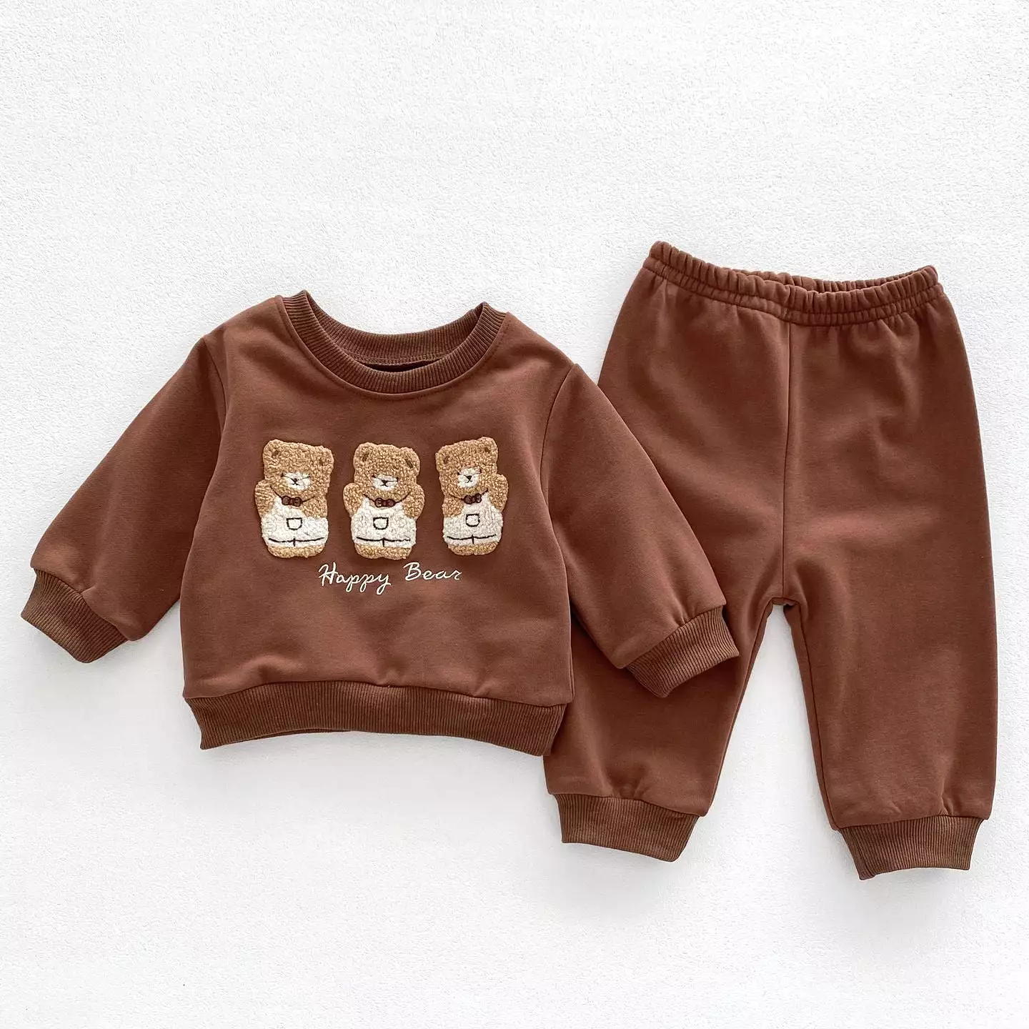 2 Pieces Set Baby Kid Girls Boys Cartoon Tops And Solid Color Pants Wholesale 23101956