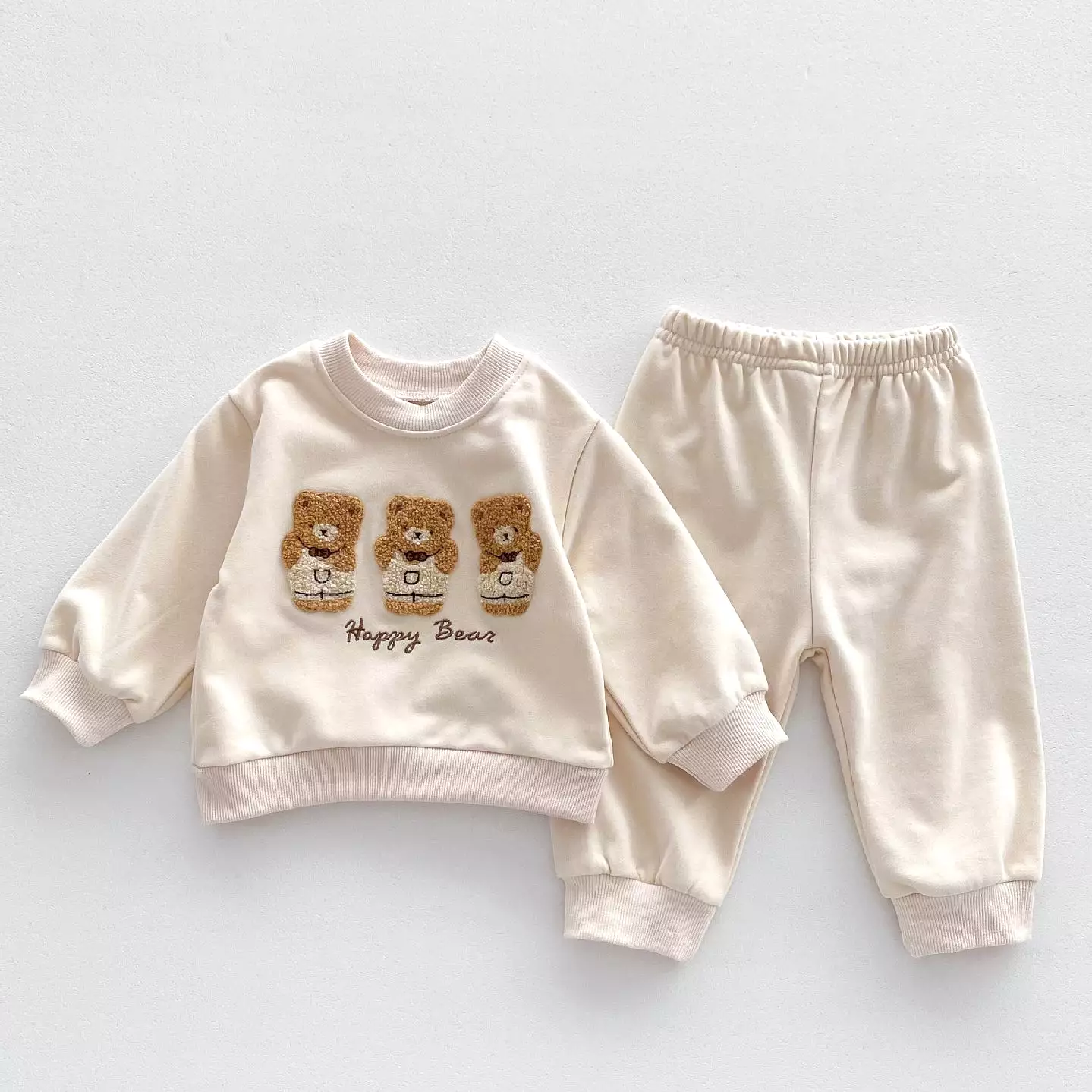 2 Pieces Set Baby Kid Girls Boys Cartoon Tops And Solid Color Pants Wholesale 23101956