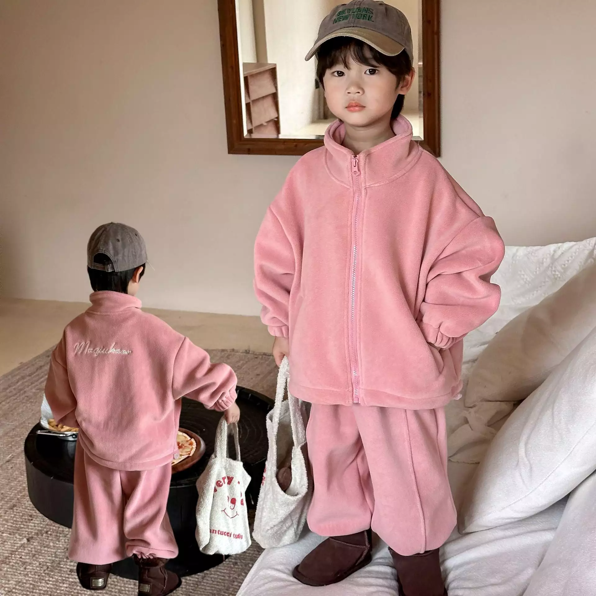 2 Pieces Set Baby Kid Girls Boys Embroidered Jackets Outwears And Solid Color Pants Wholesale 23090673