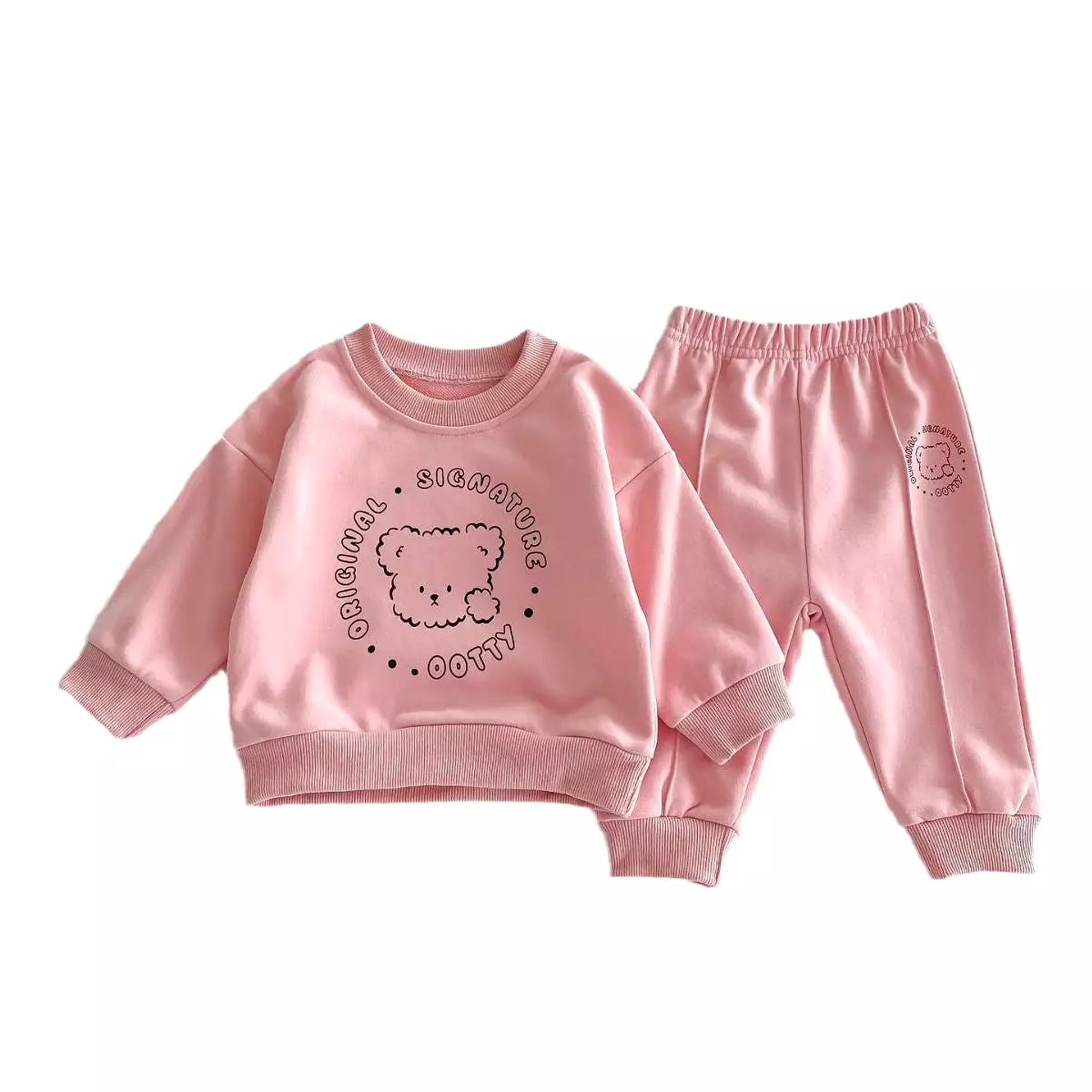 2 Pieces Set Baby Kid Girls Boys Letters Cartoon Tops And Solid Color Pants Wholesale 23101957