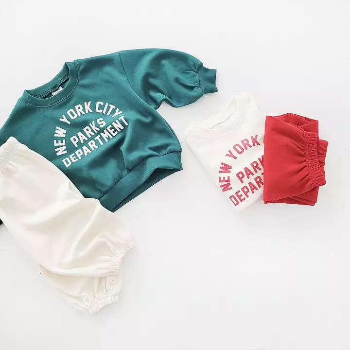 2 Pieces Set Baby Kid Girls Boys Letters Hoodies Sweatshirts And Solid Color Pants Wholesale 231130330