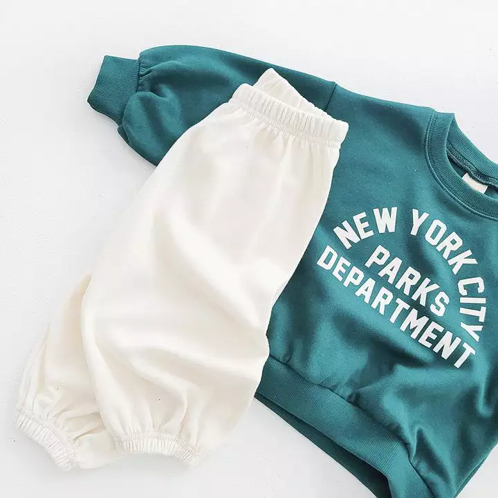 2 Pieces Set Baby Kid Girls Boys Letters Hoodies Sweatshirts And Solid Color Pants Wholesale 231130330