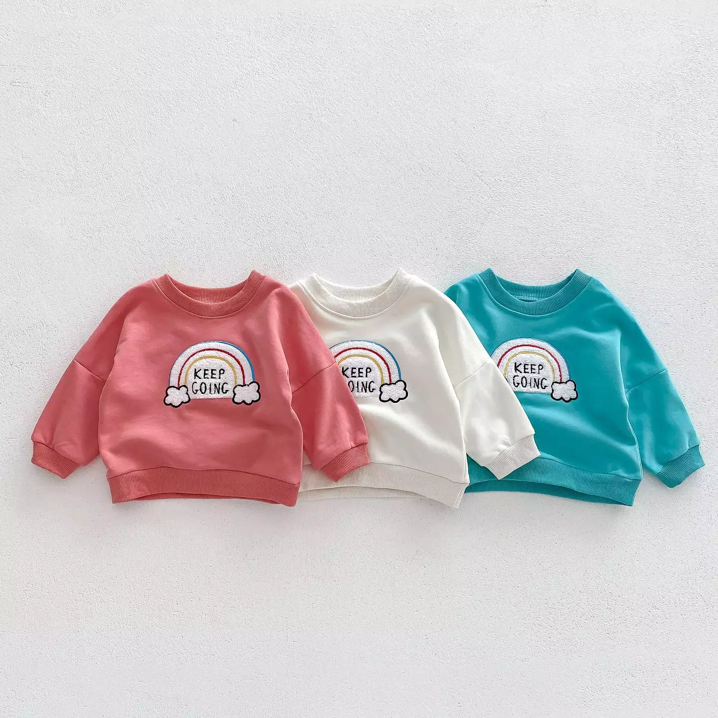 2 Pieces Set Baby Kid Girls Boys Rainbow Hoodies Sweatshirts And Solid Color Pants Wholesale 23101966