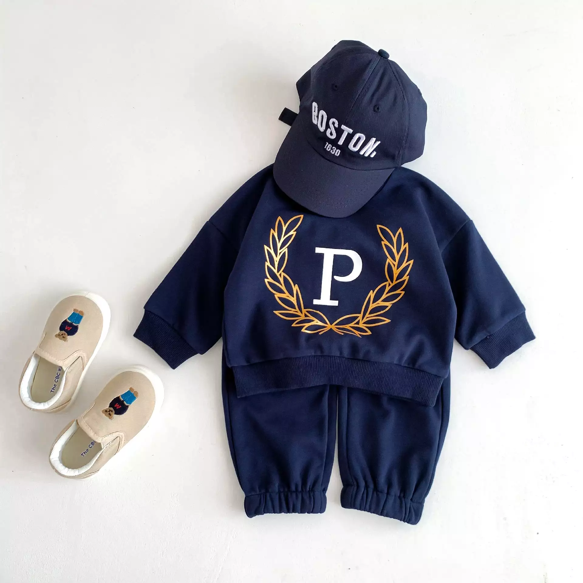 2 Pieces Set Baby Kid Girls Boys Sports Letters Hoodies Sweatshirts And Solid Color Pants Wholesale 23101909