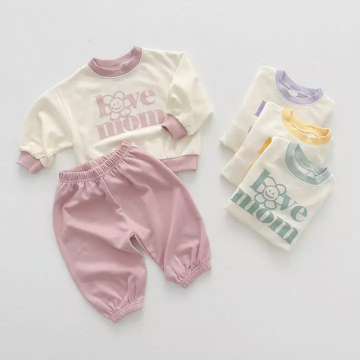 2 Pieces Set Baby Kid Girls Letters Tops And Solid Color Pants Wholesale 23113093