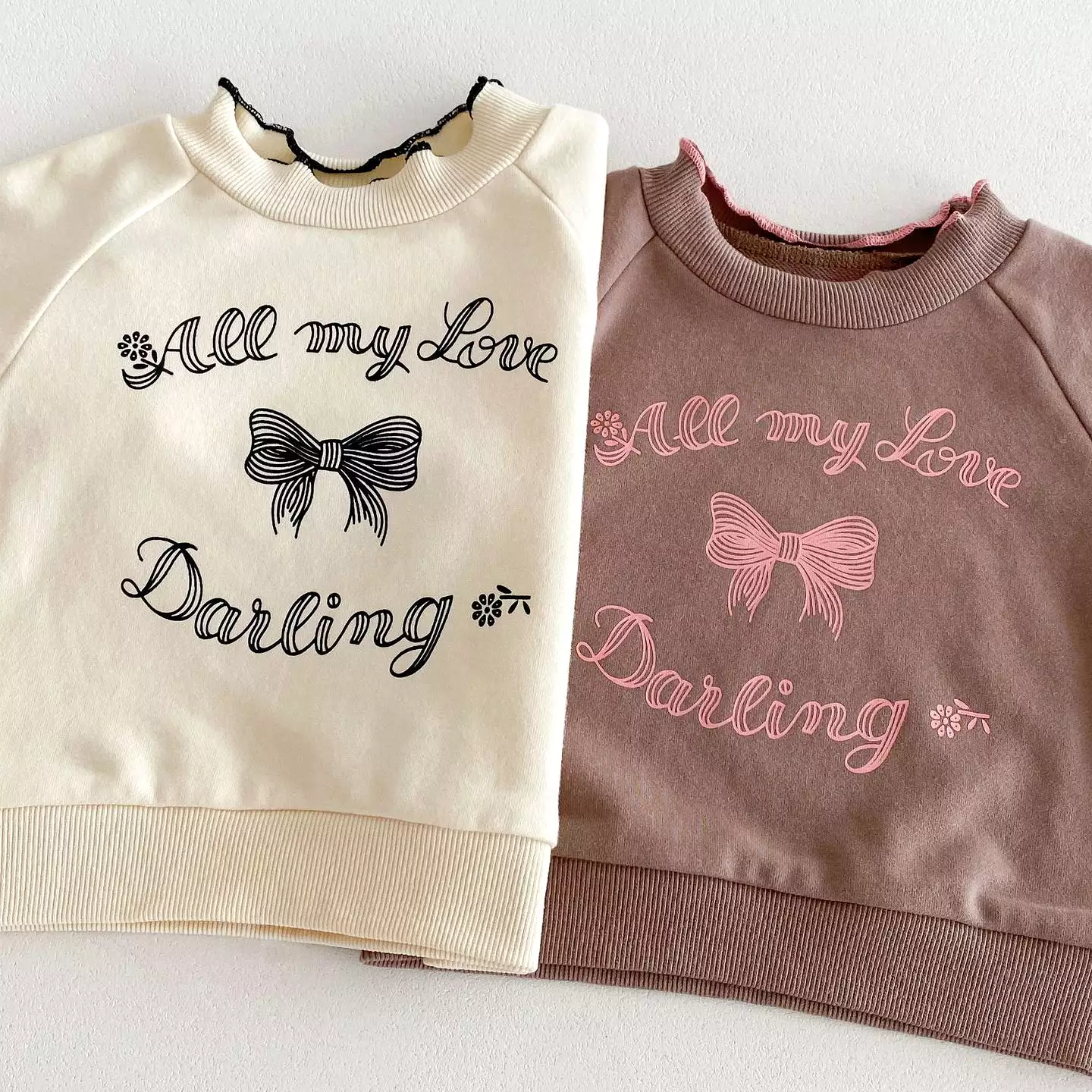 2 Pieces Set Baby Kid Girls Letters Tops And Solid Color Pants Wholesale 240111111