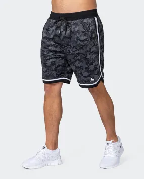 8 Basketball Shorts - Monochrome Camo Print