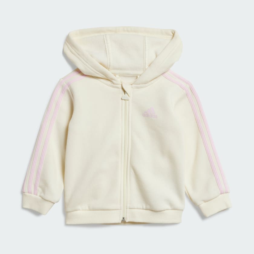 ADIDAS INFANTS ESSENTIALS FULL-ZIP HOODED JOGGER SET PINK