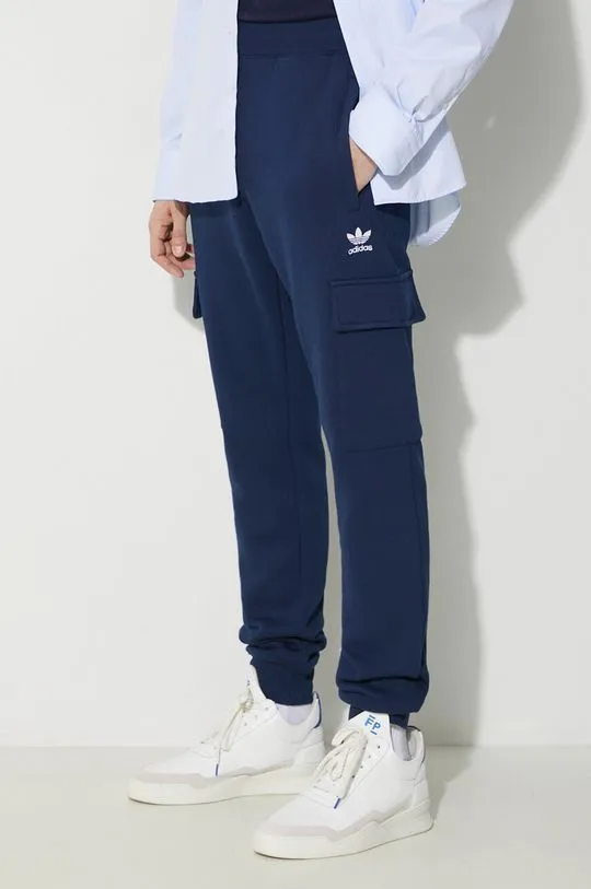 adidas Originals joggers Trefoil Essentials Cargo Pants blue color IP2757