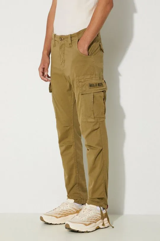 Alpha Industries trousers Squad Pants men's green color