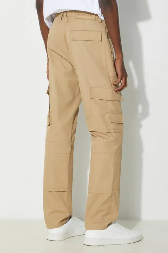 AMBUSH cotton trousers Slim Cargo Pants Tree brown color BMCF001S24FAB