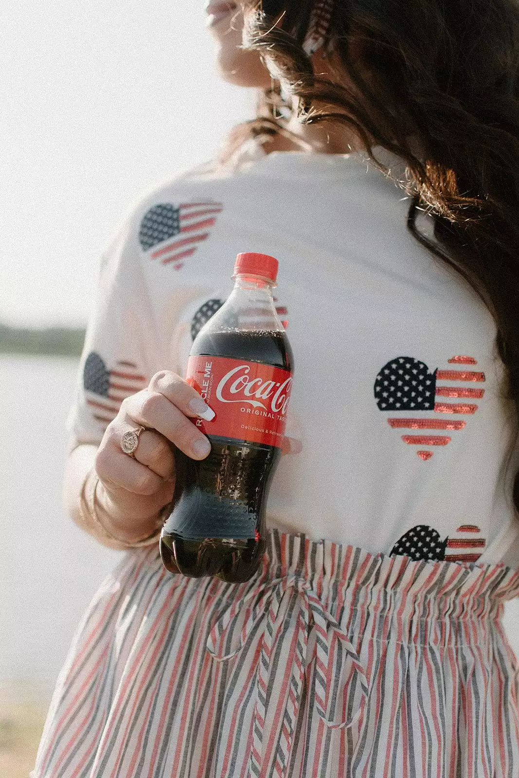 American Flag Heart Sequin Tee