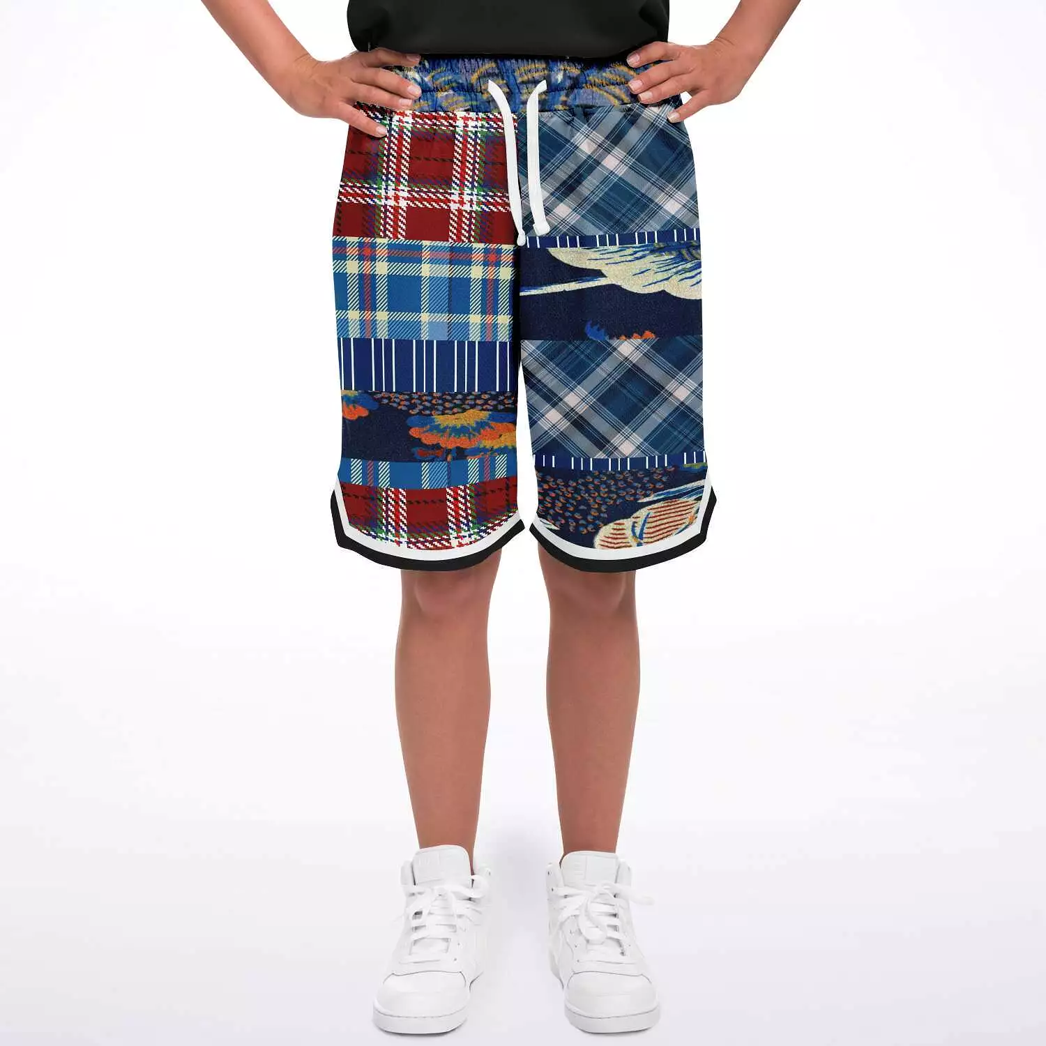 Andromeda Blue Patchwork Basketball Shorts