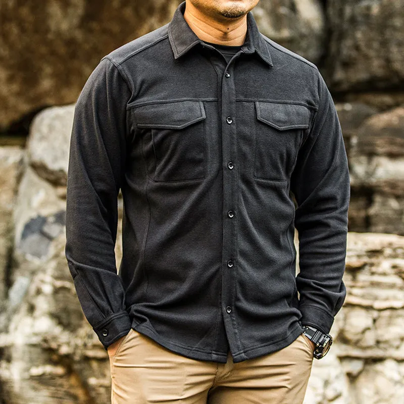 Archon Tactical Men's Long Sleeve Shirt, Stretch Fabric, Warm Jacket For Winter