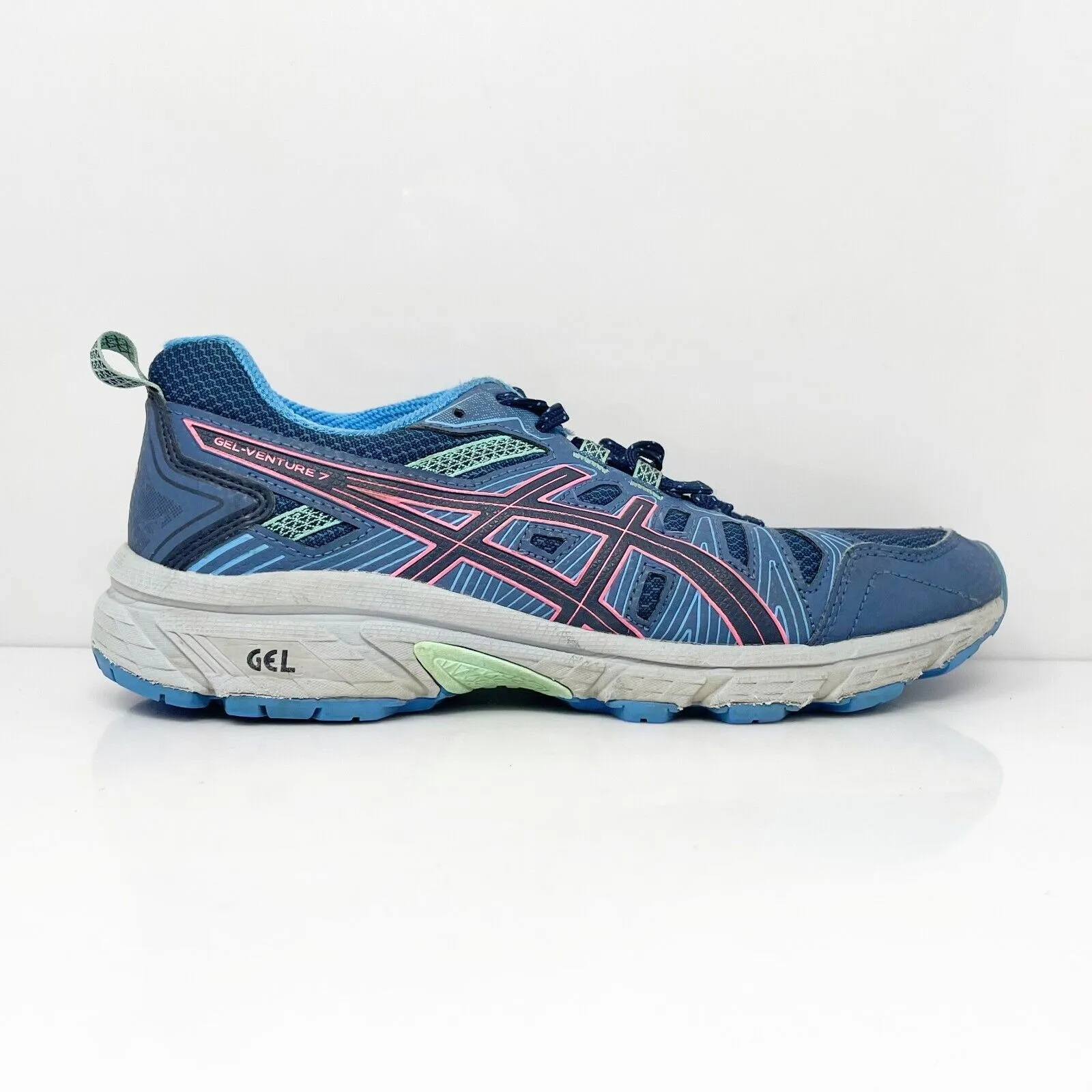 Asics Womens Gel Venture 7 1012A476 Blue Running Shoes Sneakers Size 7