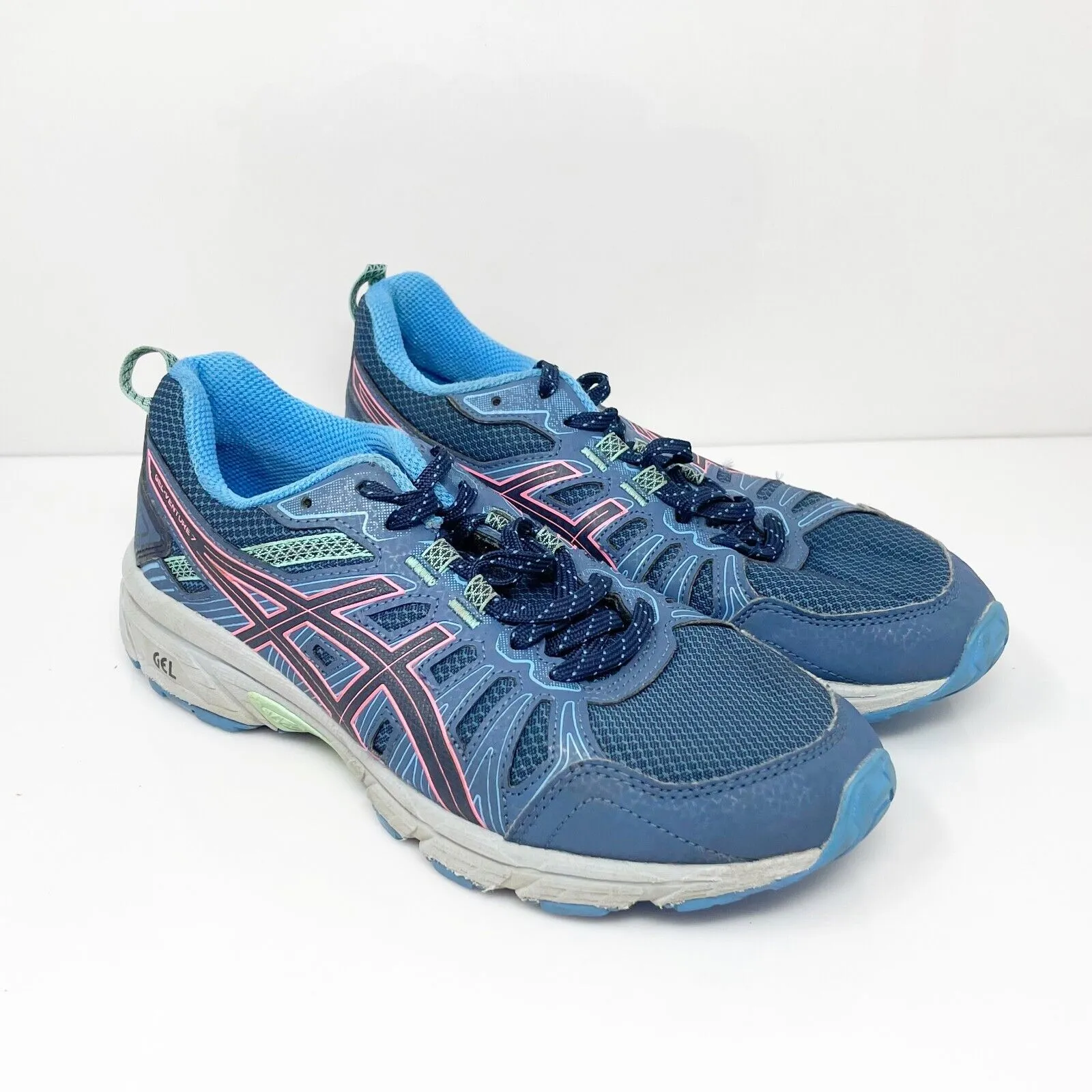 Asics Womens Gel Venture 7 1012A476 Blue Running Shoes Sneakers Size 7