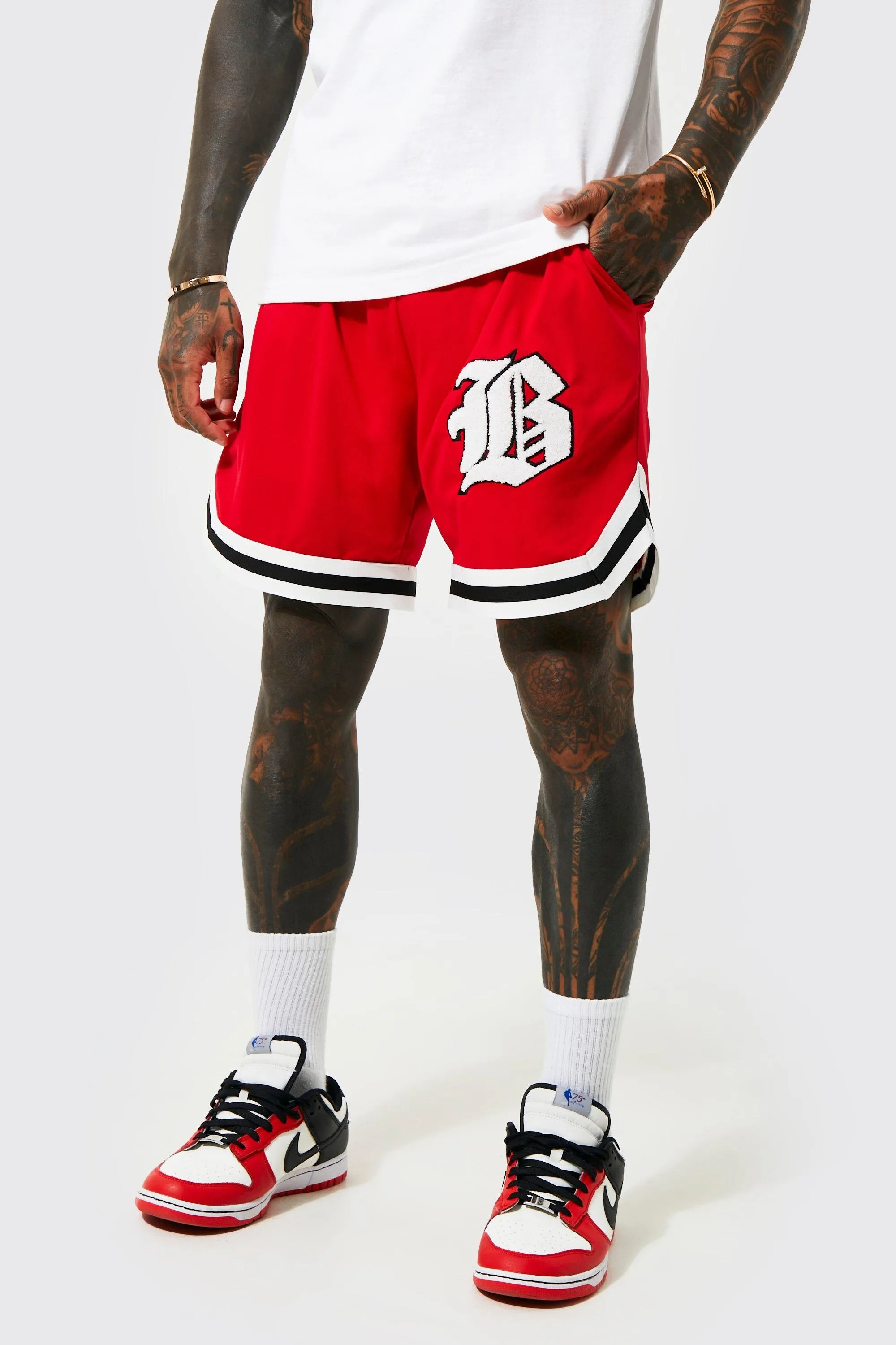 B Varsity Mesh Short Length Basketball Shorts