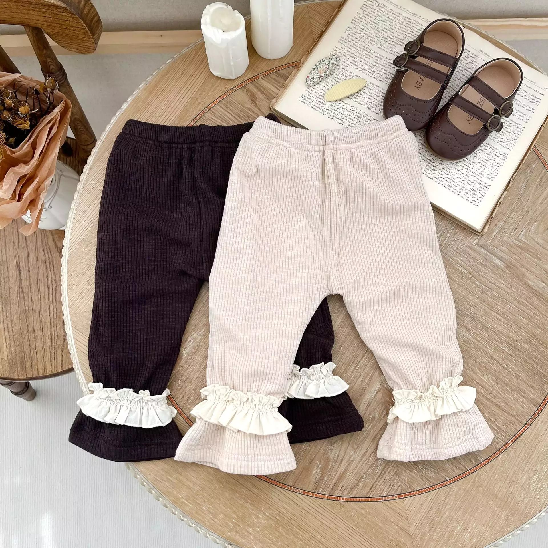 Baby Girls Solid Color Pants Wholesale 24011148