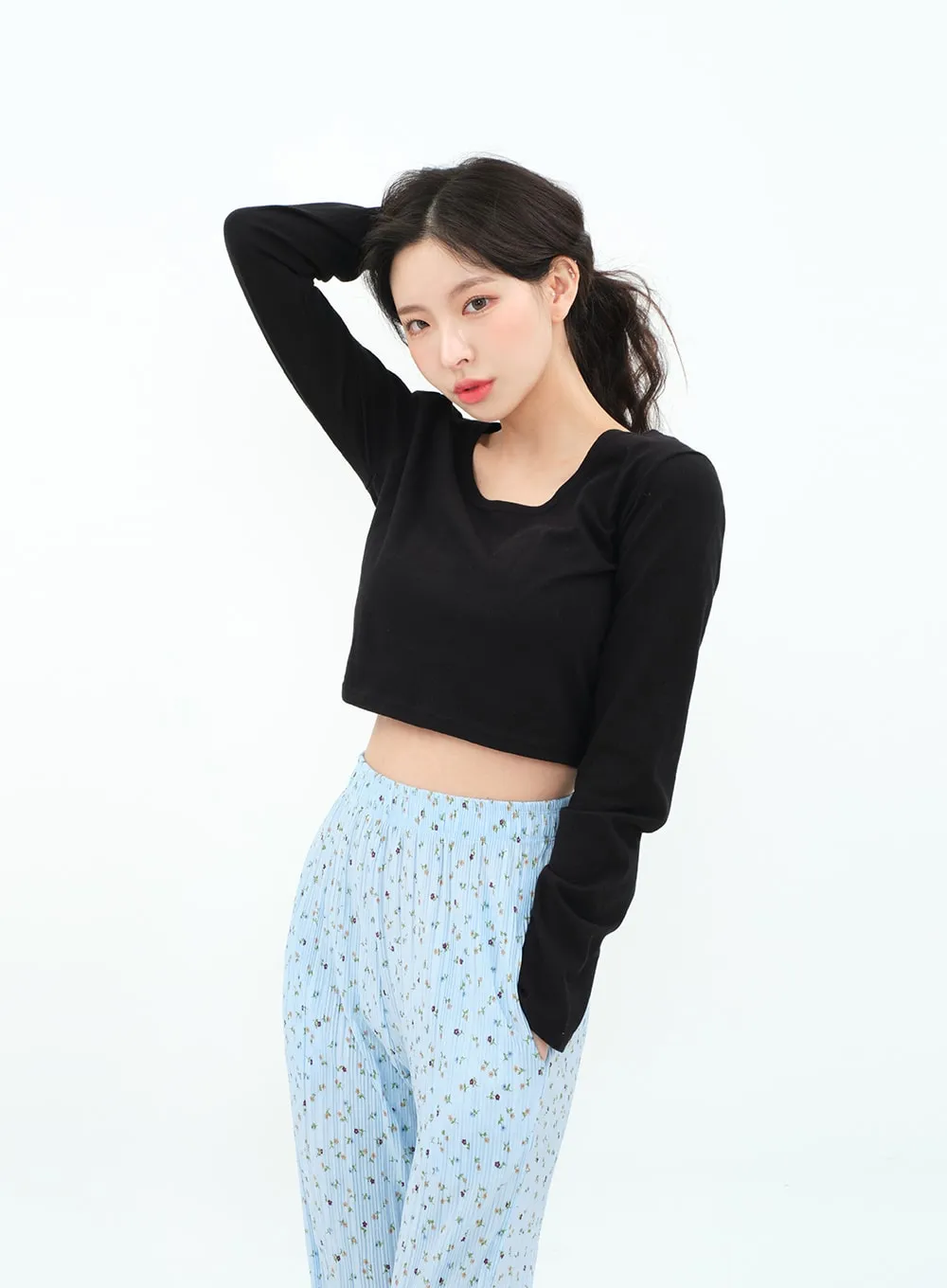 Basic Long Sleeve Crop Top BA18