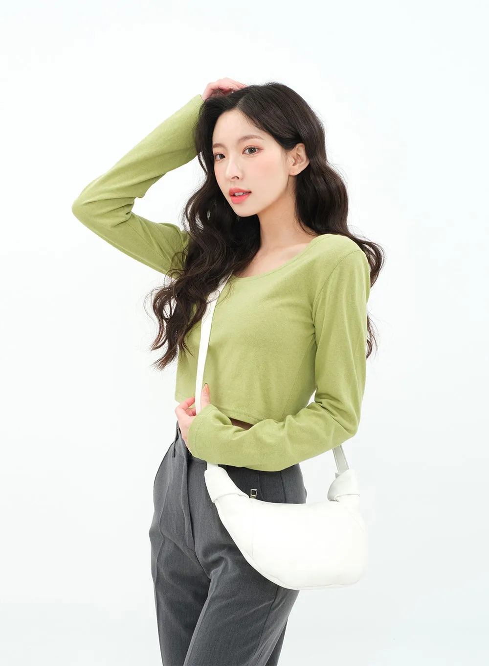 Basic Long Sleeve Crop Top BA18