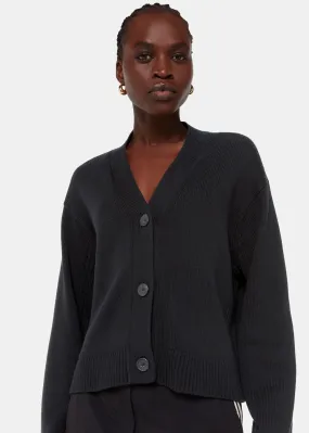 Black Nina Button Front Cardigan