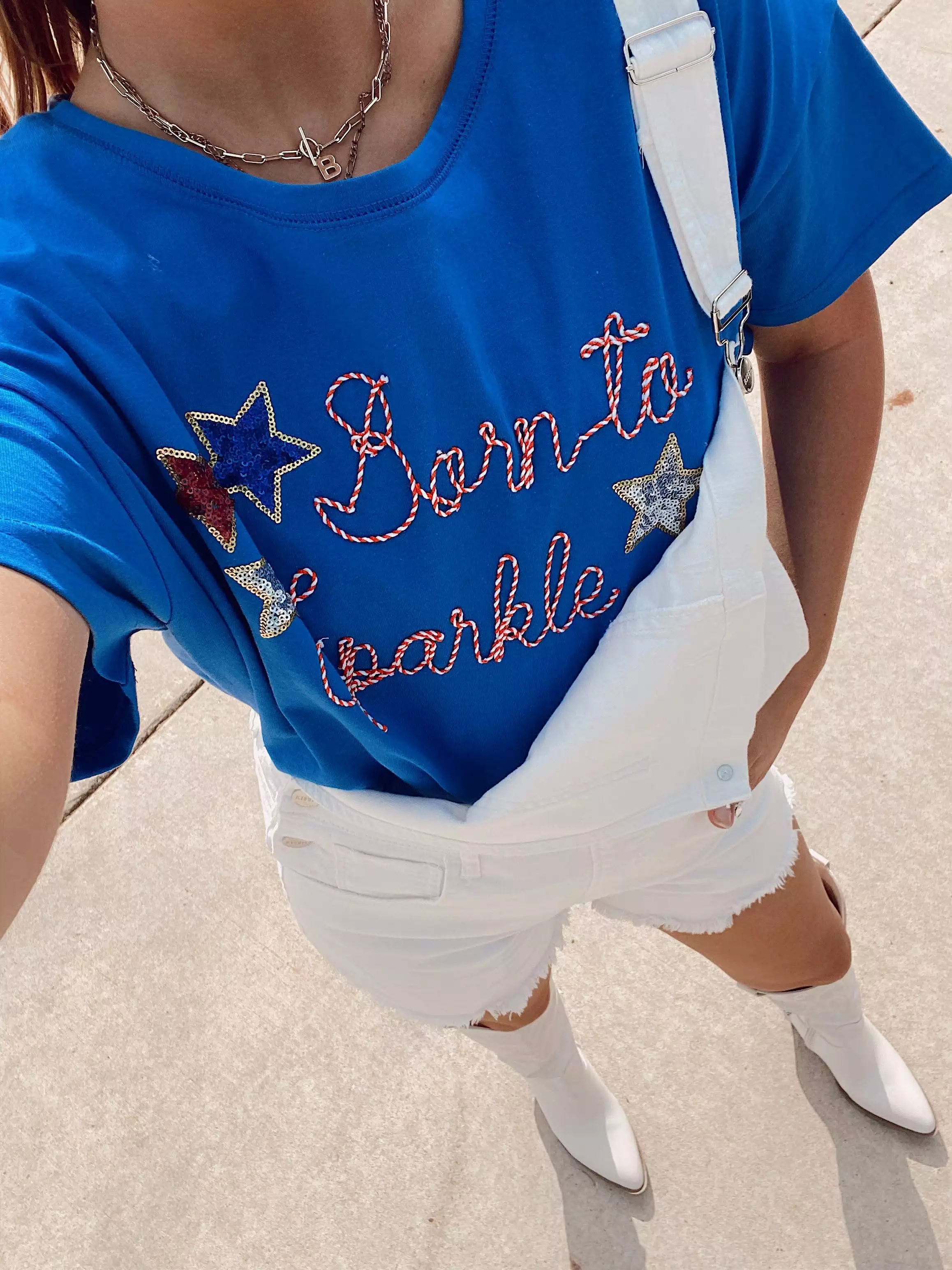 Blue Born To Sparkle Tee