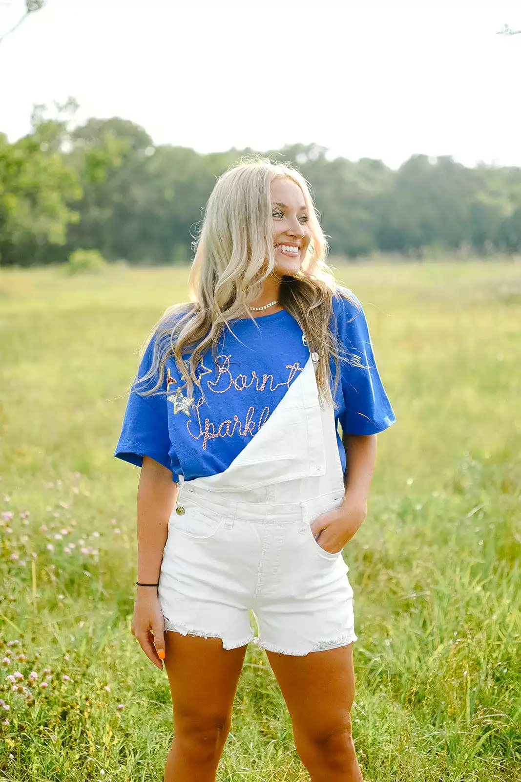 Blue Born To Sparkle Tee