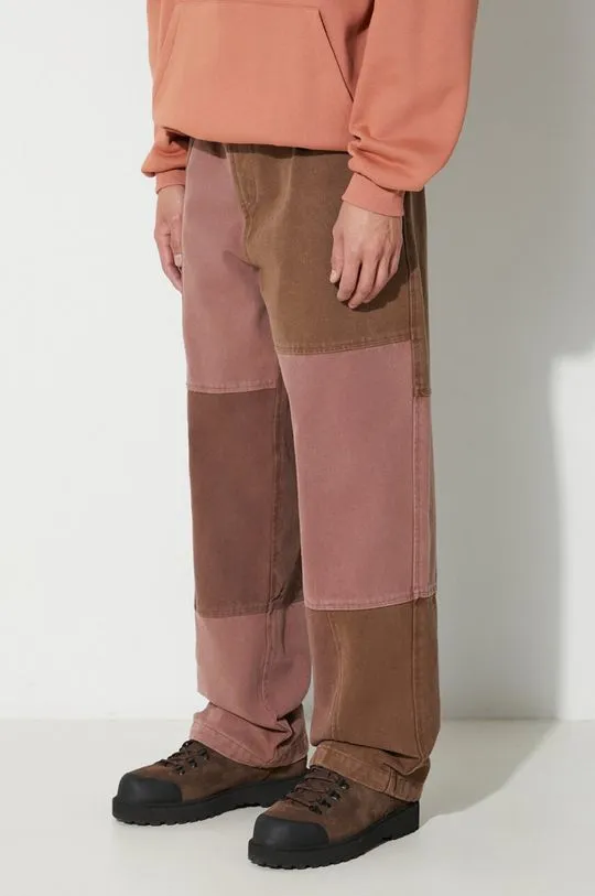 Butter Goods cotton trousers Washed Canvas Patchwork Pants brown color BGQ3234201