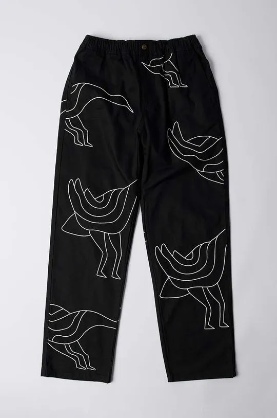 by Parra cotton trousers Stitched Up Duck Pants black color 52245