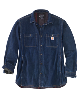 Carhartt Midweight Relaxed Fit Demin Lined Snap Front Shirt Jacket