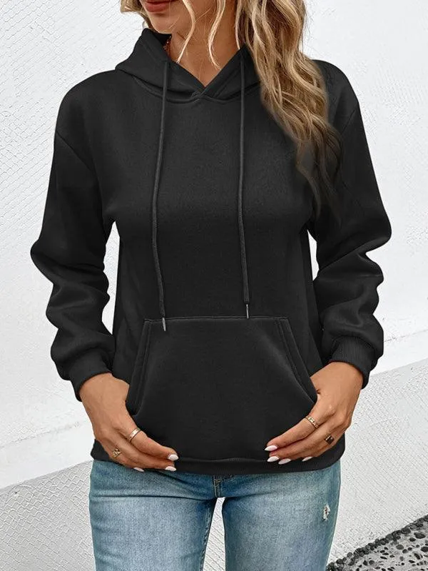 Casual Solid Women Hoodie