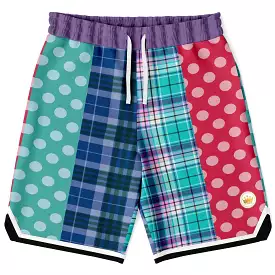 Cerulean Polka Dot Basketball Shorts