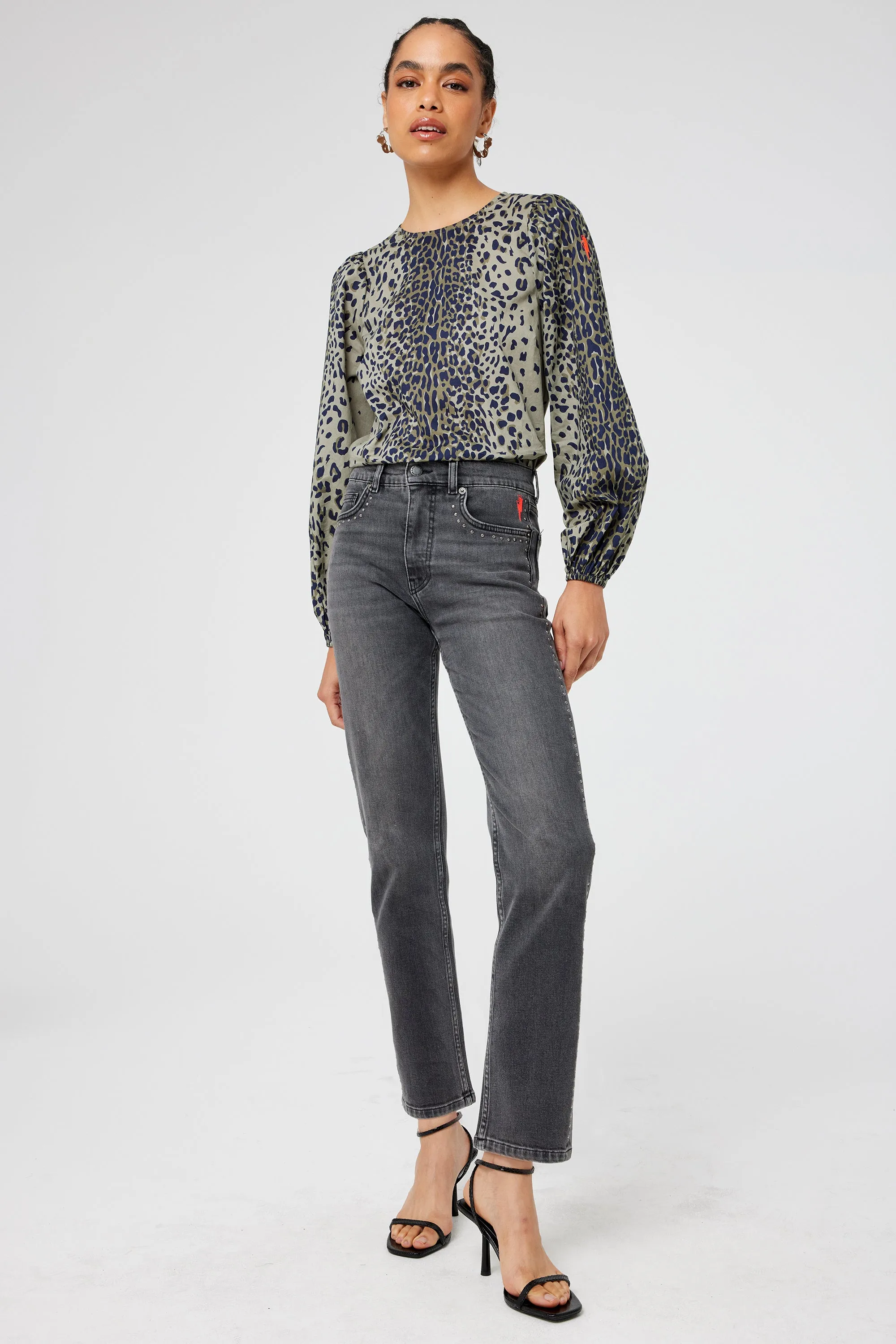 COMING SOON: Washed Black Studded Boyfriend Jeans