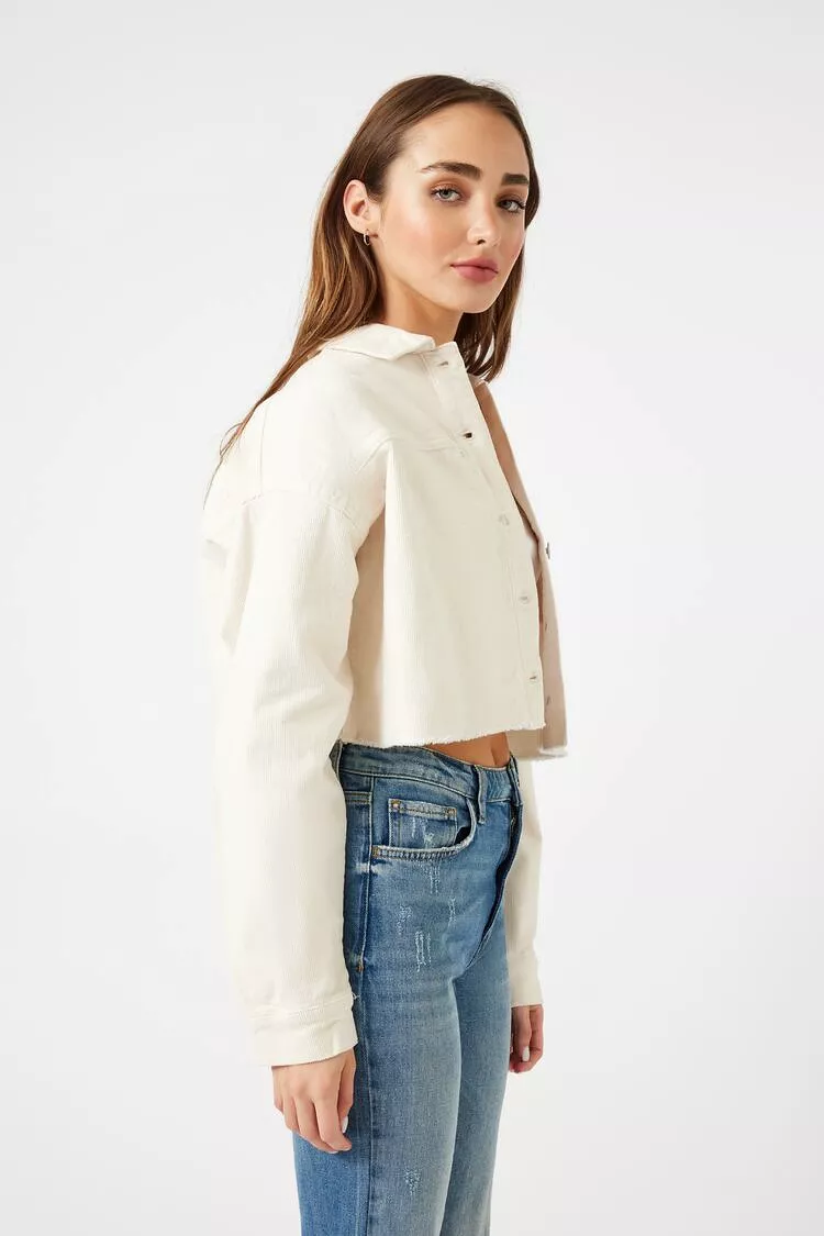 Corduroy Cropped Trucker Jacket