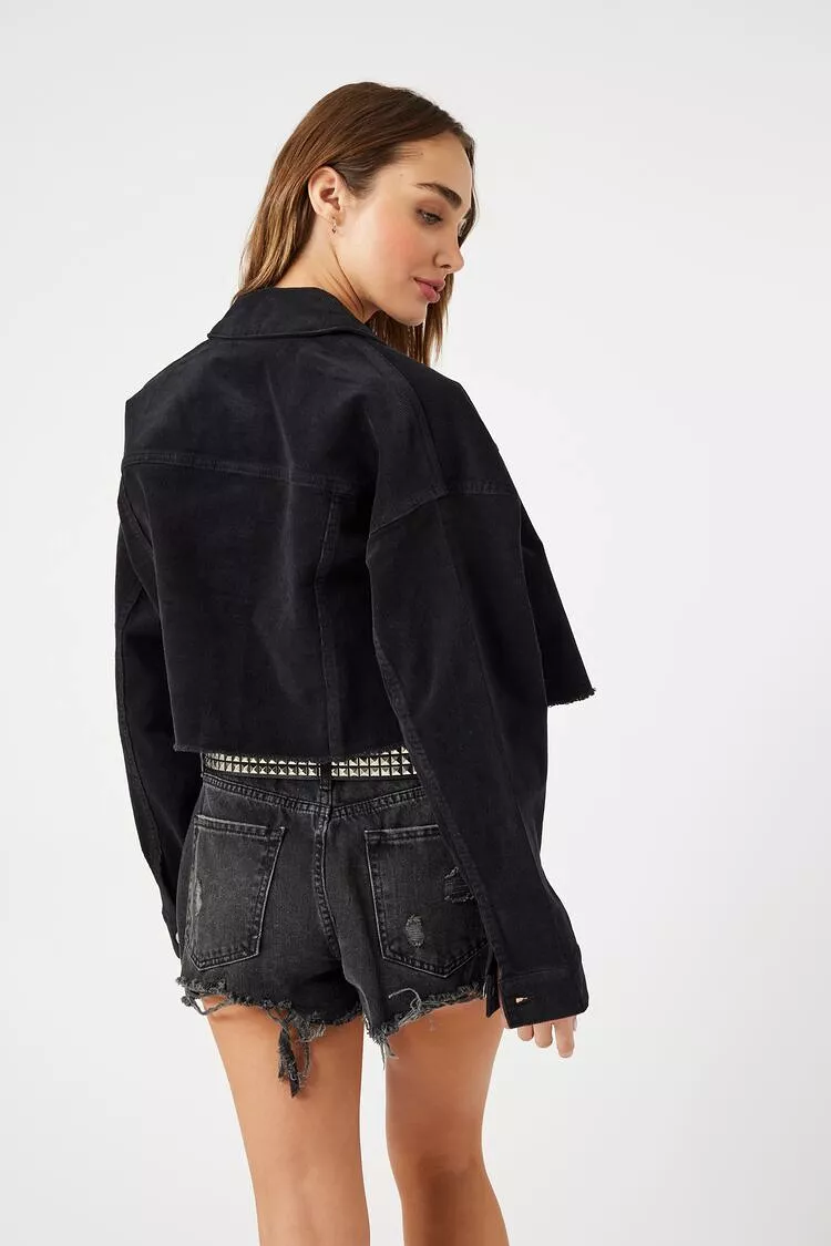 Corduroy Cropped Trucker Jacket