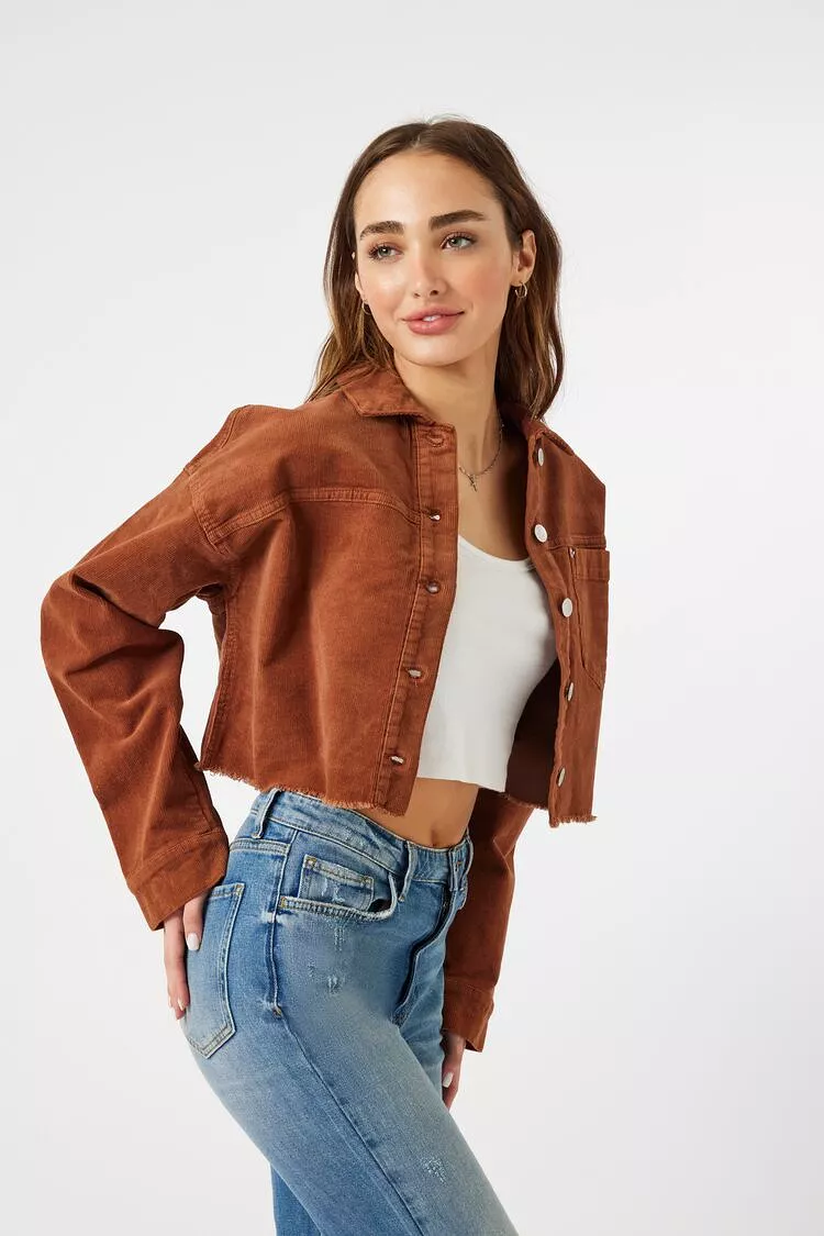 Corduroy Cropped Trucker Jacket