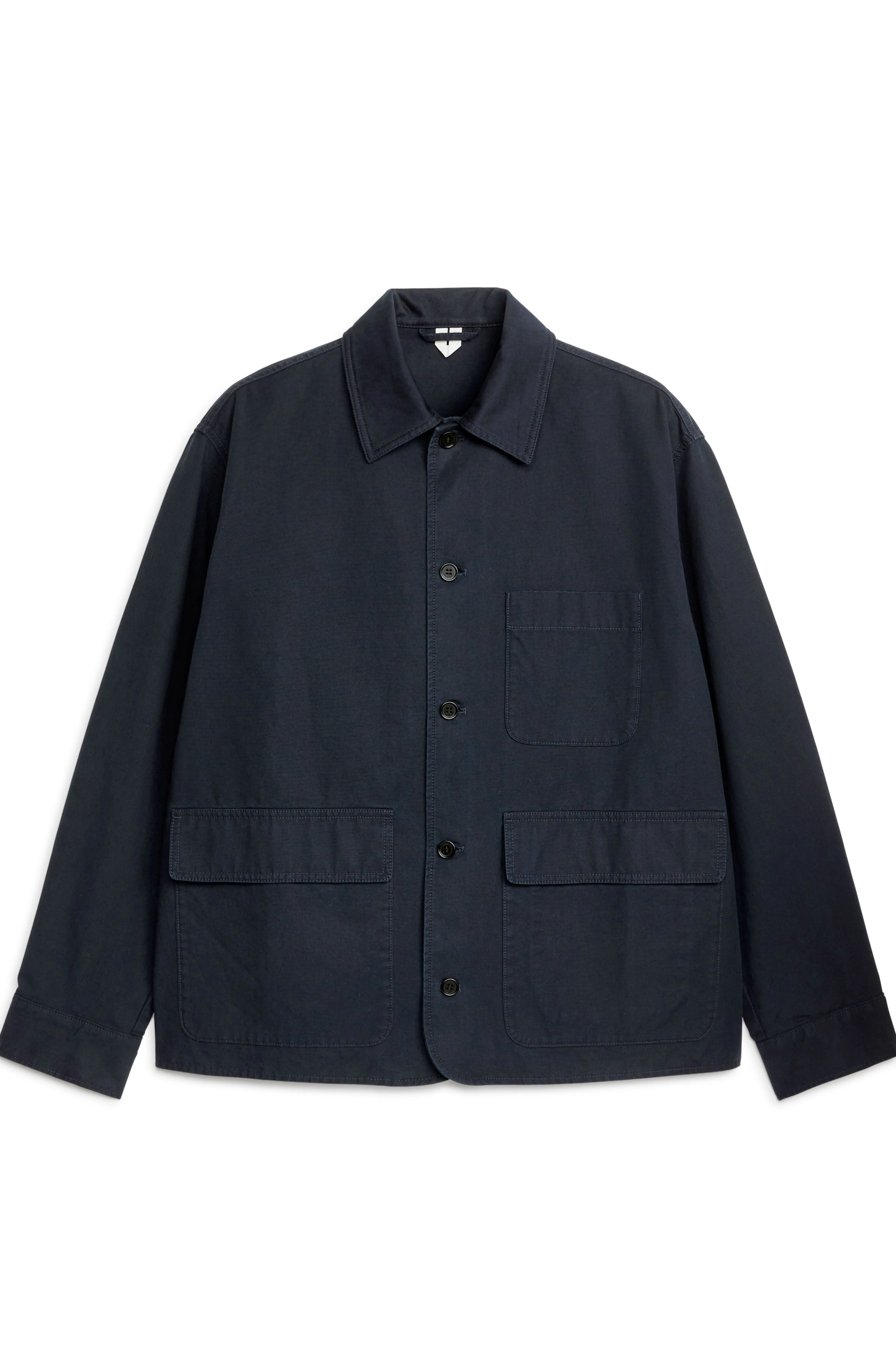 Cotton Shirt Jacket - Long sleeve - Regular length - Dark Blue - Men | H&M GB