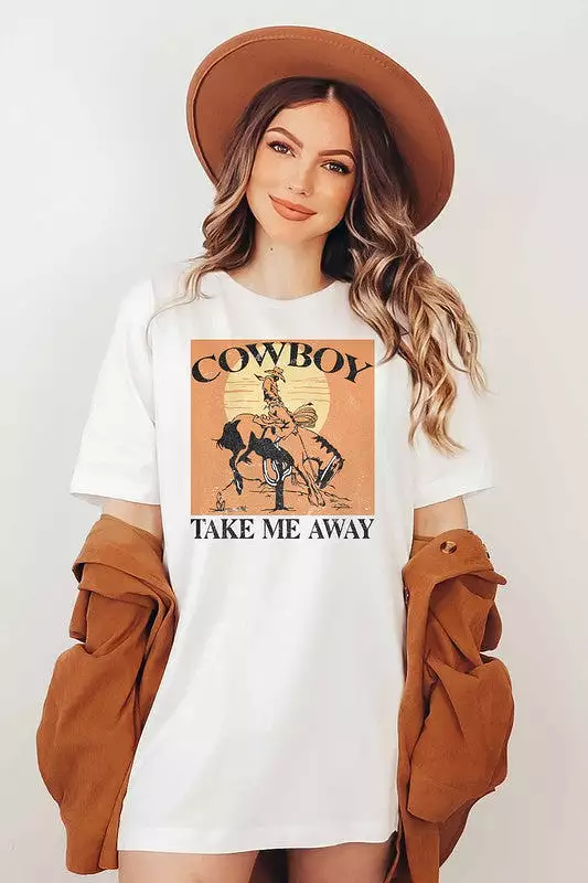 COWBOY TAKE ME AWAY GRAPHIC TEE PLUS SIZE