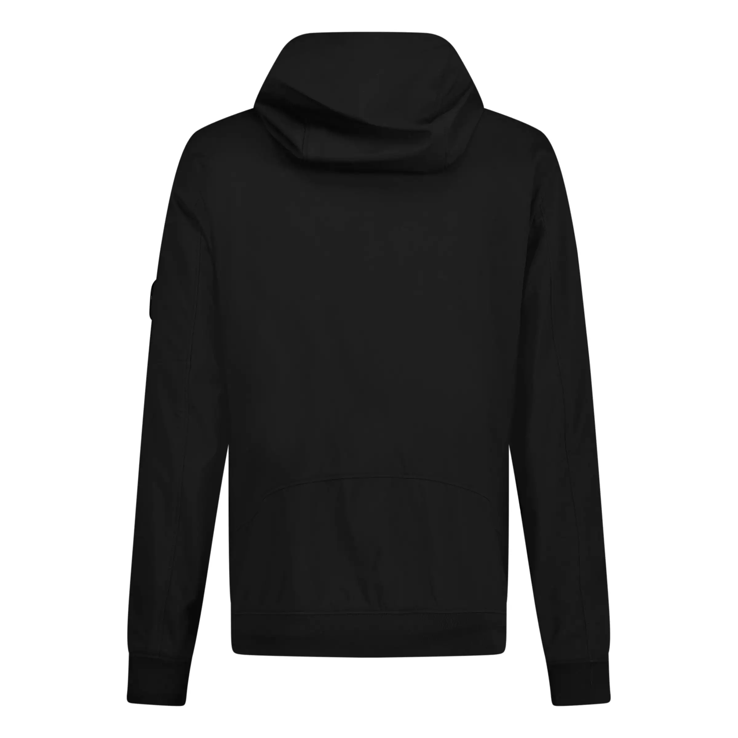 CP COMPANY SOFTSHELL HOODED ARM LENS JACKET BLACK