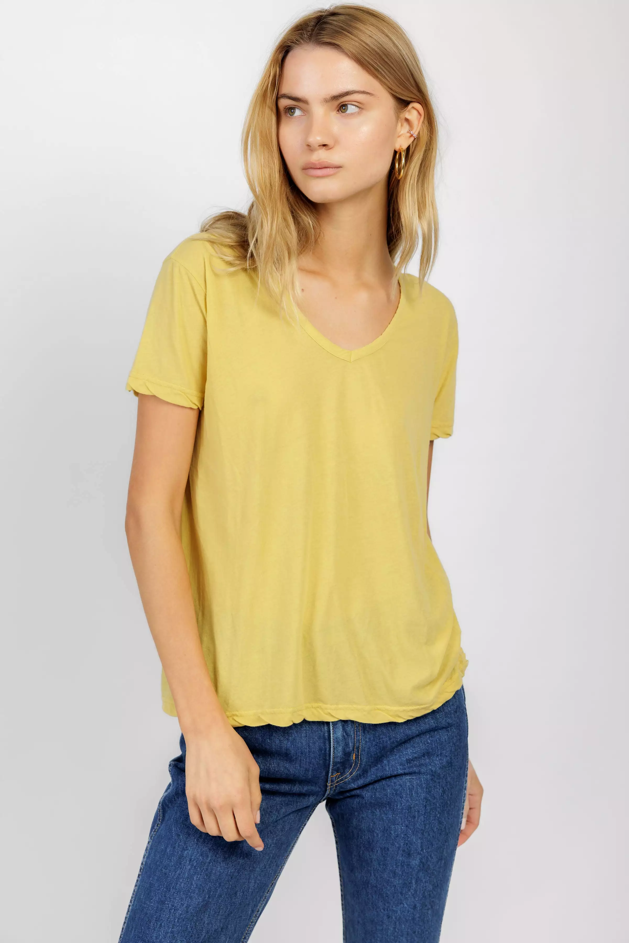 Crepe Cotton Tee in Carry