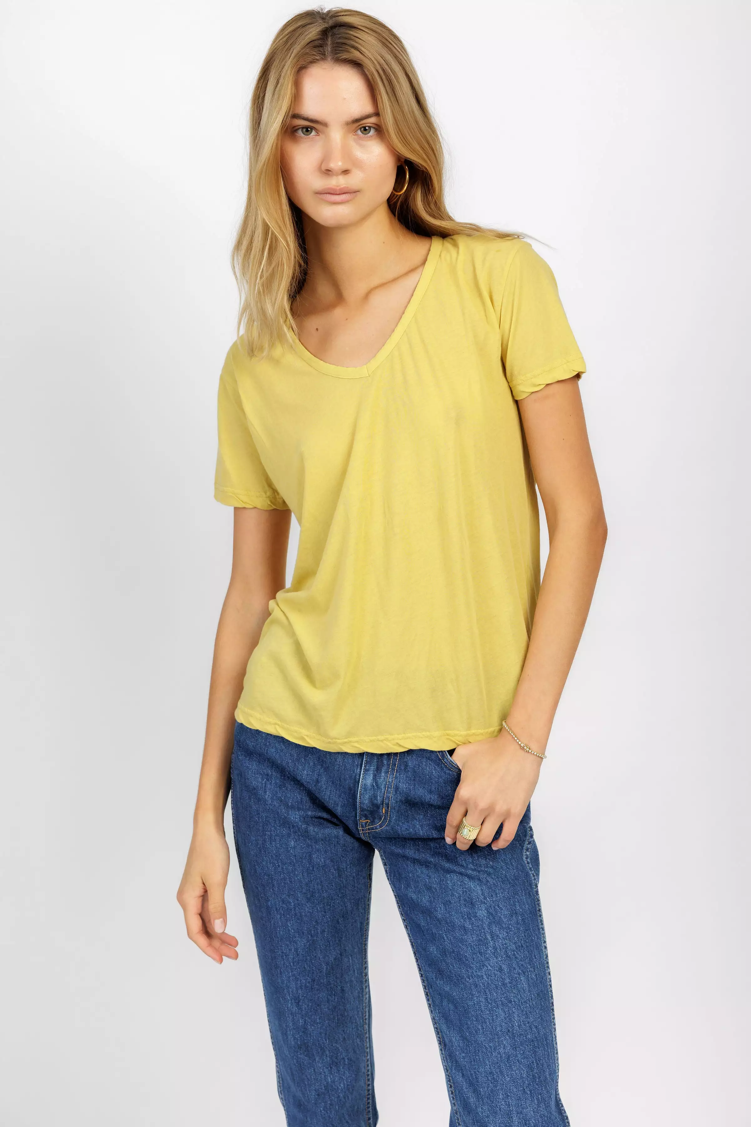 Crepe Cotton Tee in Carry