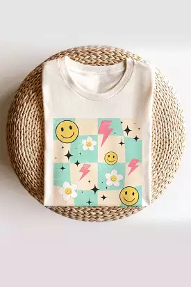 DAISY SMILEY CHECKER GRAPHIC TEE