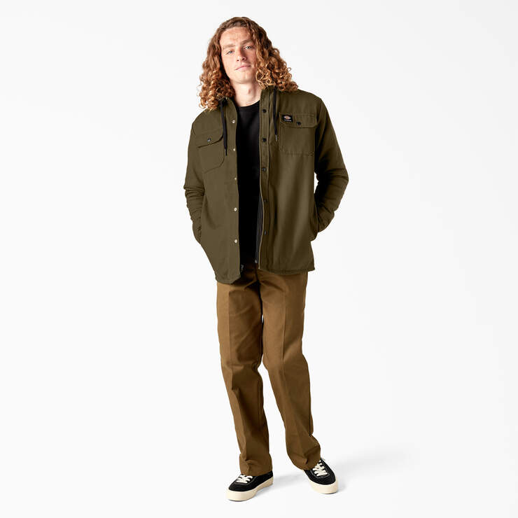 Dickies Canvas Duck Shirt Jacket w/ Hood Dark Olive